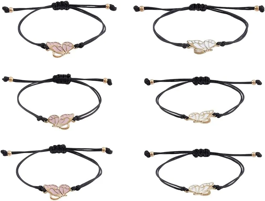 UNICRAFTALE 8Pcs BFF Bracelets Butterfly Matching Bracelets Adjustable Strand Bracelet Couple Bracelets Friendship Bracelets Link Braided Bead Bracelets Jewelry Gifts for Women