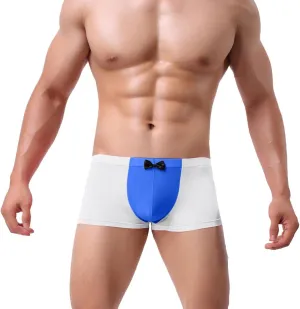 Valentines Day Gifts Men's Mid Wasited Funny Print Bowknot Icing Silk Breathable Boxer Briefs Underpant Shorts Pants