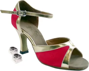 Very Fine Women's Salsa Ballroom Tango Dance Shoes 6024 Bundle with Dance Shoe Heel Protectors 2.5" Heel