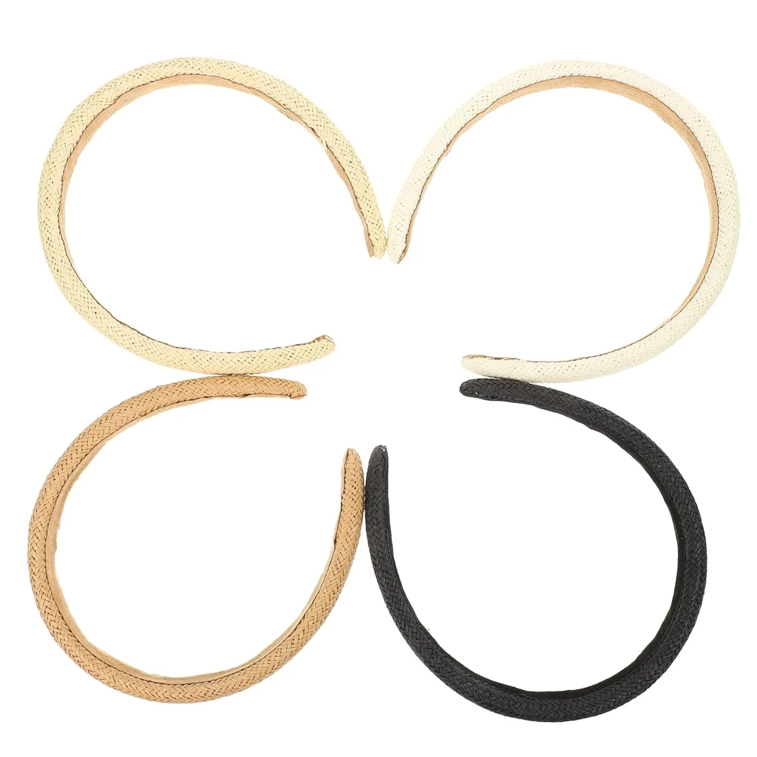 VICASKY 4pcs Woven Headbands for Women Unique Hair Accessories Stylish Simple Design for Parties Photos Makeup Everyday Use