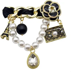 Vintage Fashion Eiffel Tower Pearl Brooch pins Brooches for Women Wedding/Banquet Jewelry