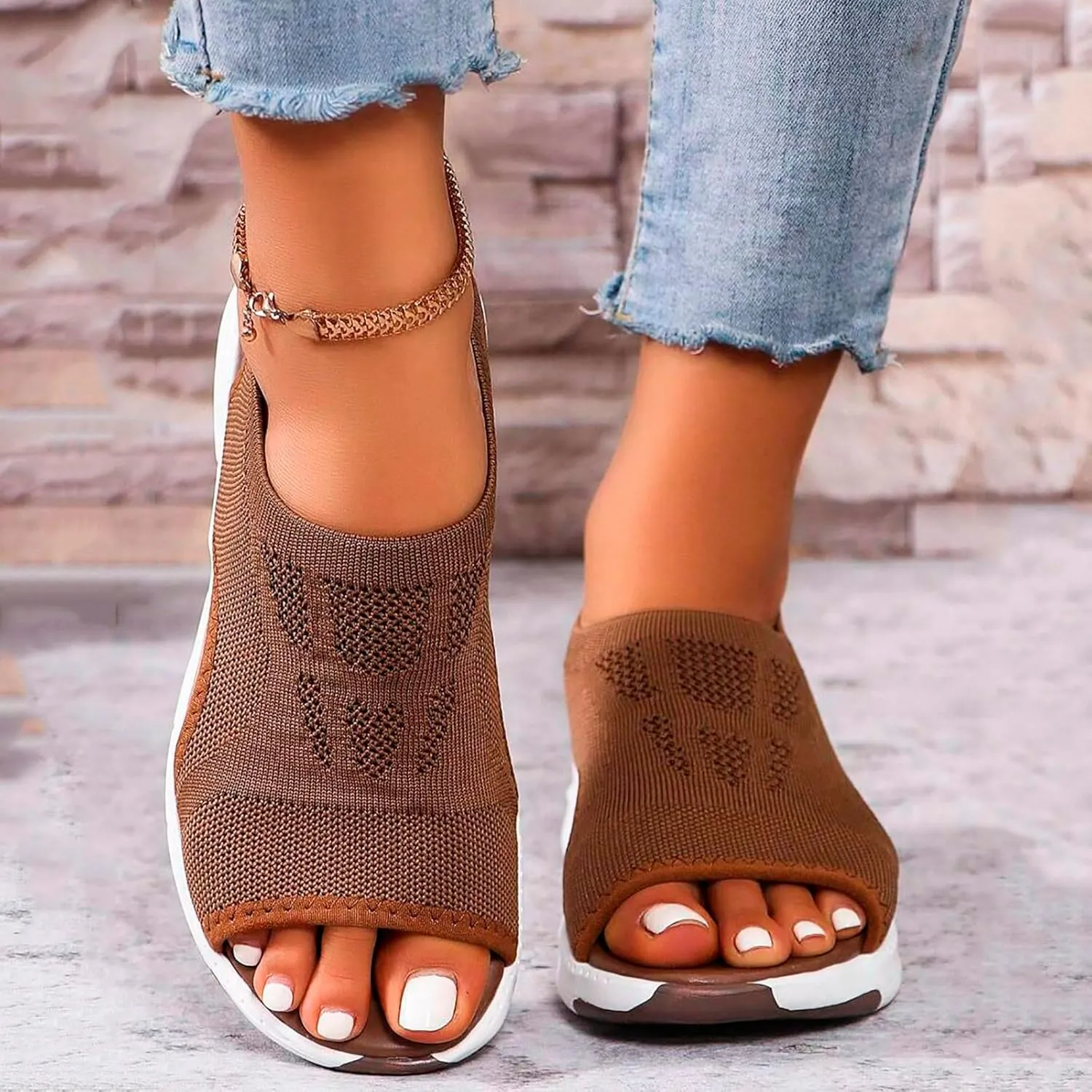 Walking Sandals for Women Arch Support Orthotic Comfortable Sandal Non-Slip Casual Open Toe Sport Tennis Shoes