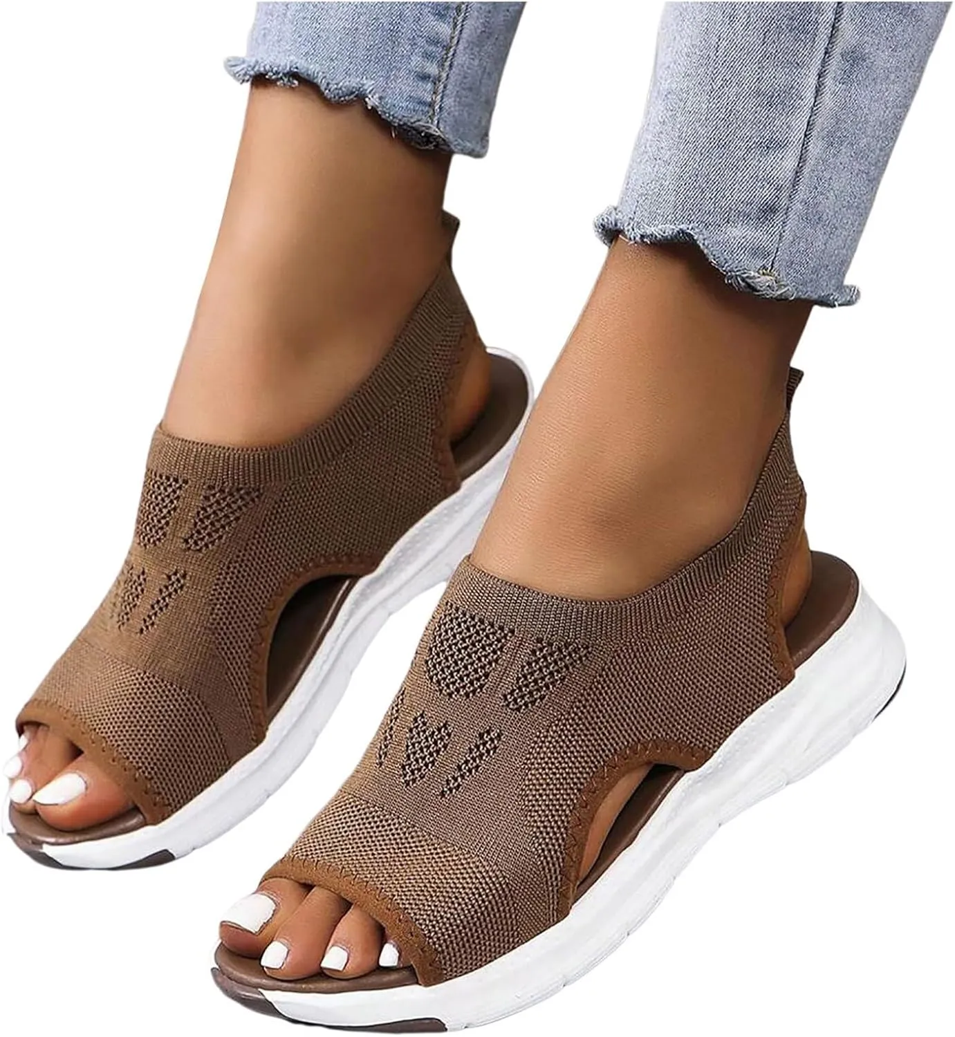 Walking Sandals for Women Arch Support Orthotic Comfortable Sandal Non-Slip Casual Open Toe Sport Tennis Shoes