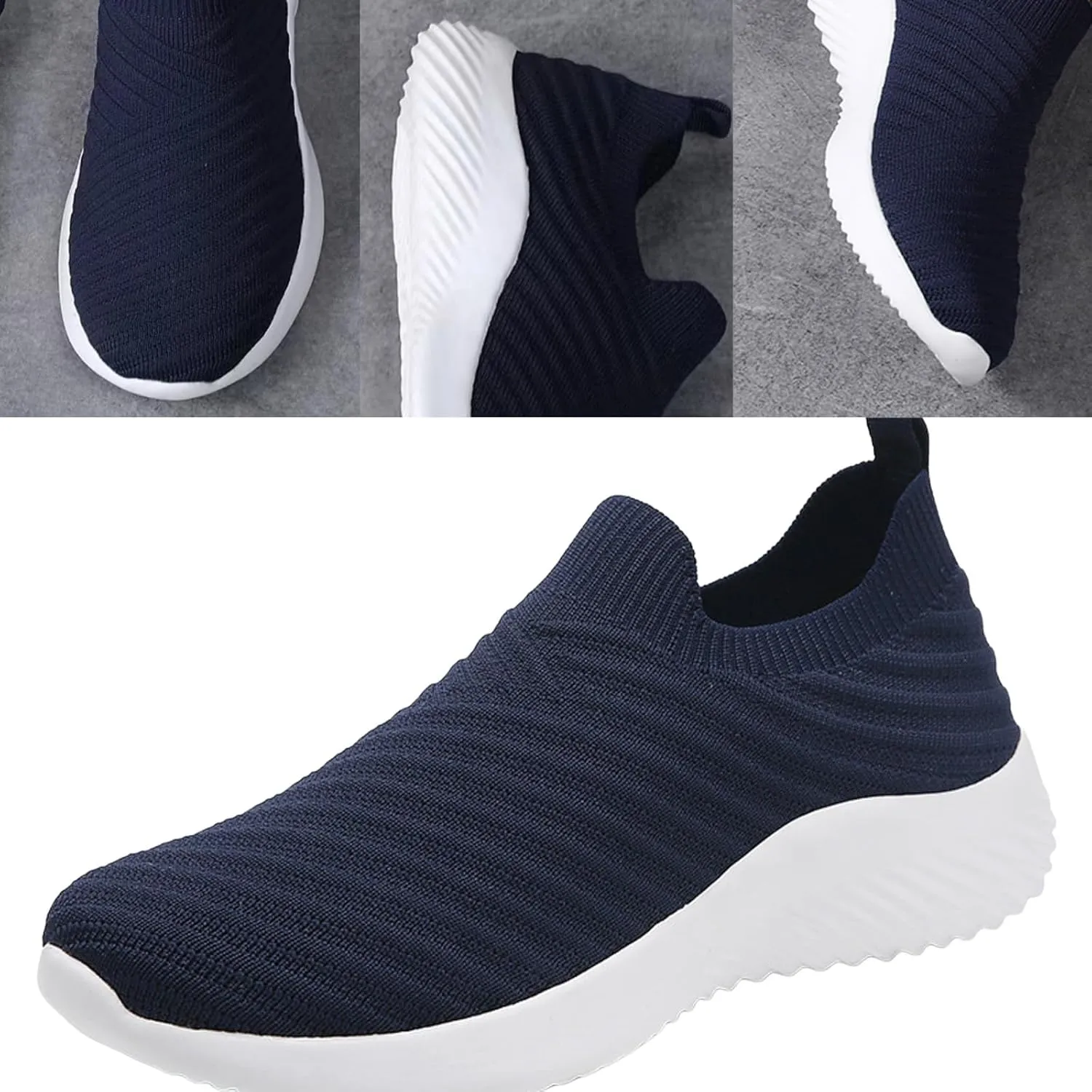 Walking Shoes Women Slip On Knit Mesh Running Sneakers Lightweight Comfort Breathable Sneakers with Arch Support