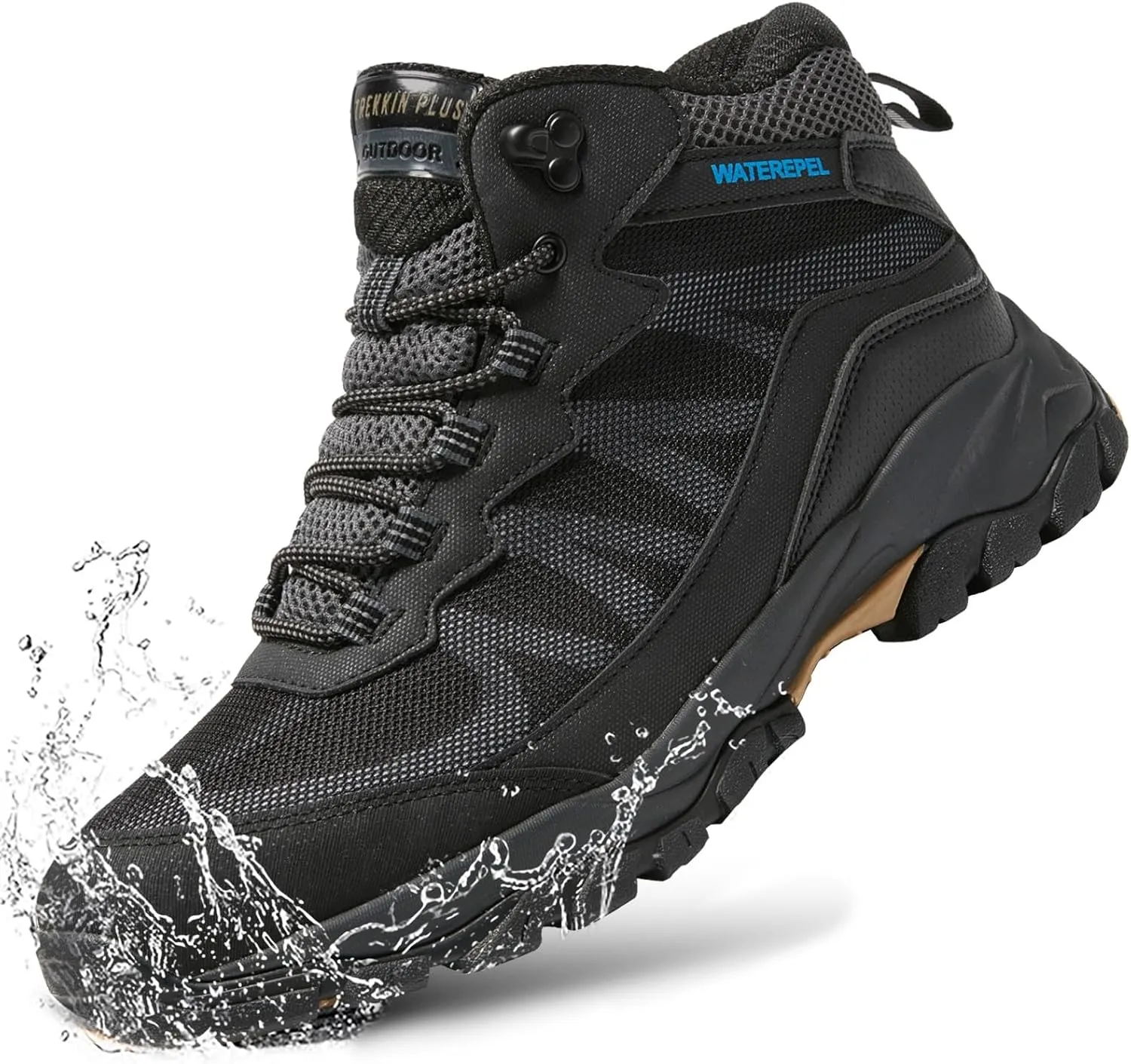 Waterproof Walking Shoes for Men Breathable Low Top Boots Lightweight Non Slip Workout Shoes Comfortable Slip on Snow Rainproof Shoes 10