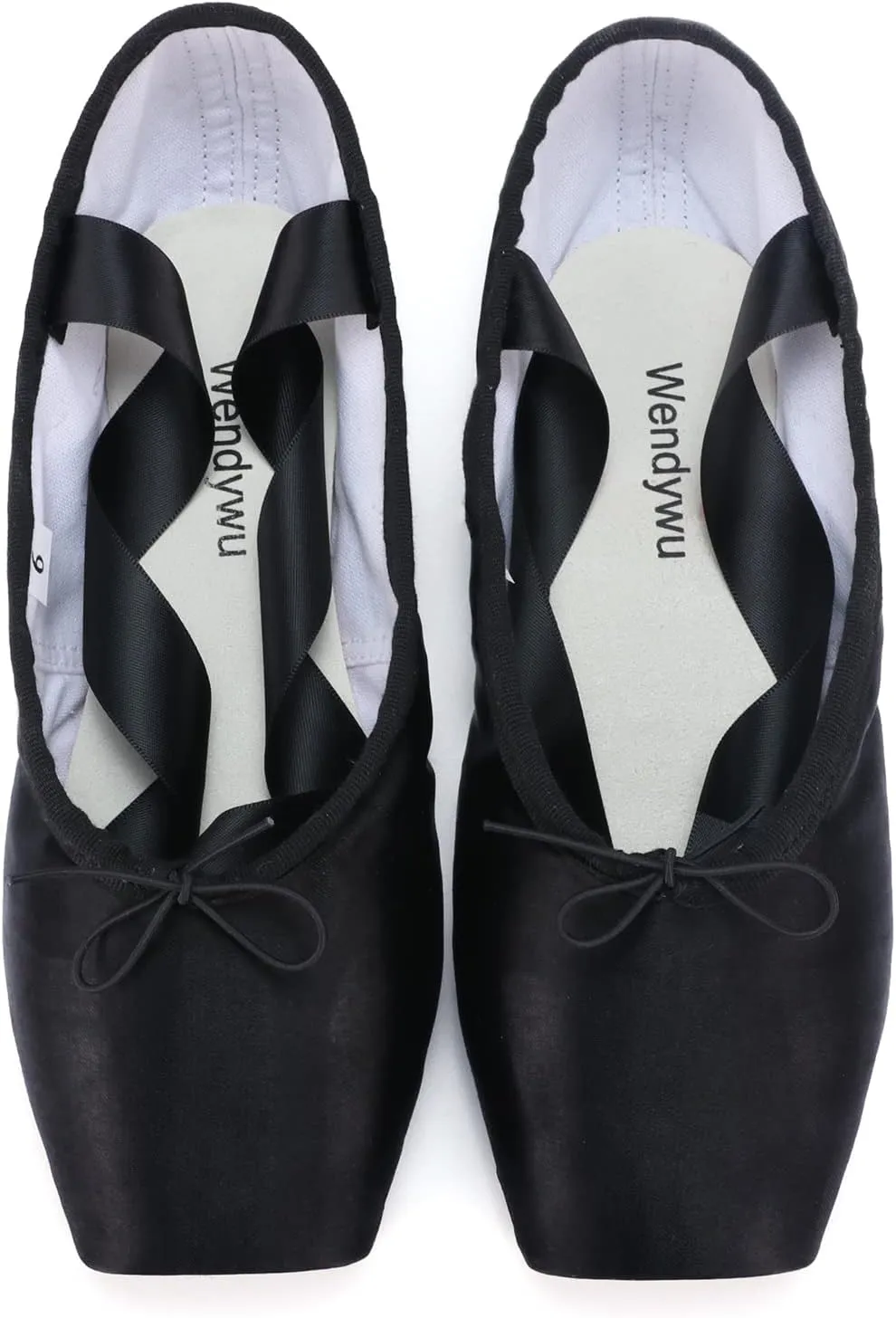 WENDYWU Professional Ballet Pointe Shoe for Kids Girl and Ladies Pink PU Soled Ballet Pointe Dance Shoes with Toe Pads