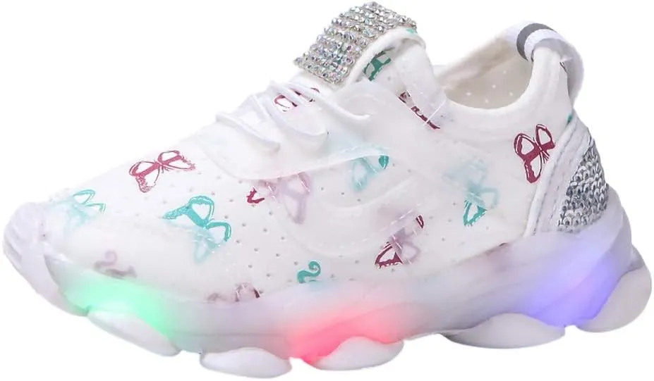 Withe Shoes for Boys Children Kid Girls Sport Luminous Baby Run Led Shoes Crystal Baby Shoes Toddler for Baby