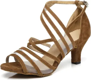 Women Ballroom Latin Dance Shoes, Tango Indoor Dancing Shoes, for Wedding Party Prom (Color : Yellow 6cm, Size : 6)