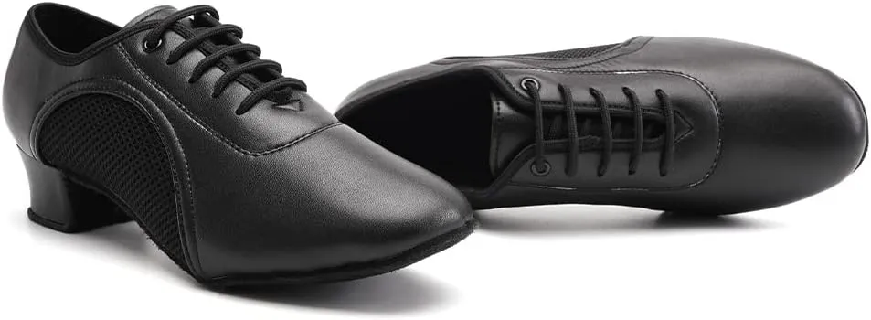 Women Closed Toe Latin Practice Dance Shoes Lace-up Ballroom Salsa Tango Performance Dance Shoes,Model 2801