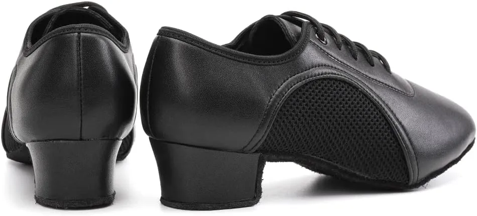 Women Closed Toe Latin Practice Dance Shoes Lace-up Ballroom Salsa Tango Performance Dance Shoes,Model 2801