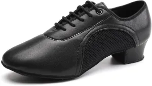 Women Closed Toe Latin Practice Dance Shoes Lace-up Ballroom Salsa Tango Performance Dance Shoes,Model 2801