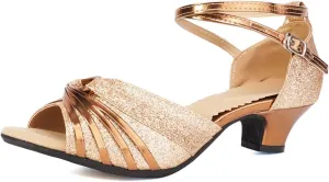 Women Latin Dance Shoes Ballroom Dance Shoes with Open Toe, Model DY-08