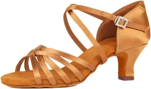 Women Latin Dance Shoes Ballroom Party Salsa Dance Practice Performance Shoes High Heel 213