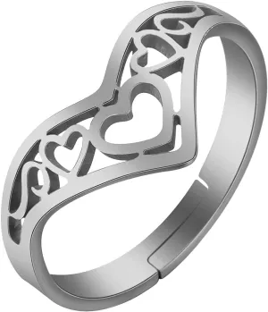 Women Men Engagement Rings Aesthetic Hollow Out Star Heart Rings for Women Men Splice Open Adjustable Couples Rings Jewelry Gifts Accessory Wedding Band Jewelry Birthday Gifts (B, One Size)