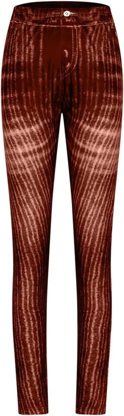 Women Skinny Slim Leg Trousers High Waist Tummy Control Tight fit Pants Butt Lifting Printed Smart Casual Office Work Trouser