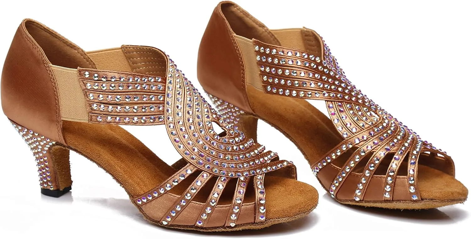 Women's 1920s Party Rhinestone Ballroom Dance Shoes Performance Wedding Dance Shoes