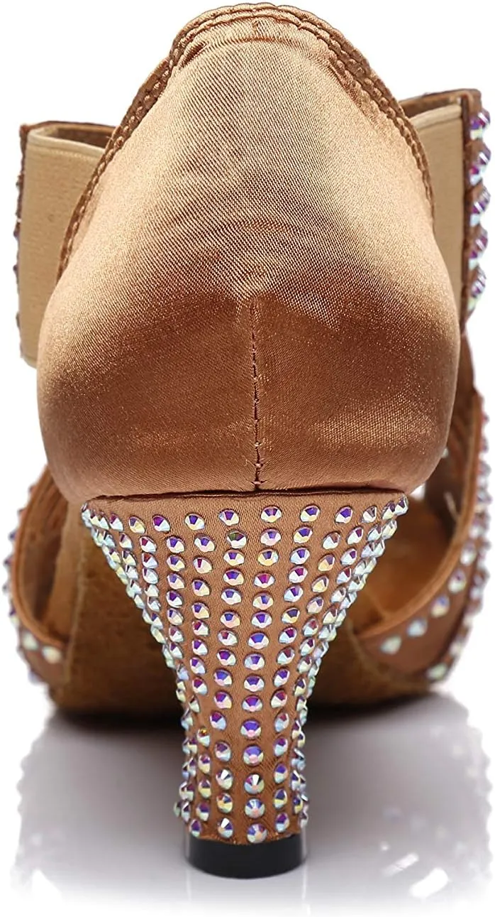 Women's 1920s Party Rhinestone Ballroom Dance Shoes Performance Wedding Dance Shoes