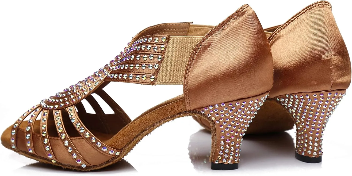 Women's 1920s Party Rhinestone Ballroom Dance Shoes Performance Wedding Dance Shoes