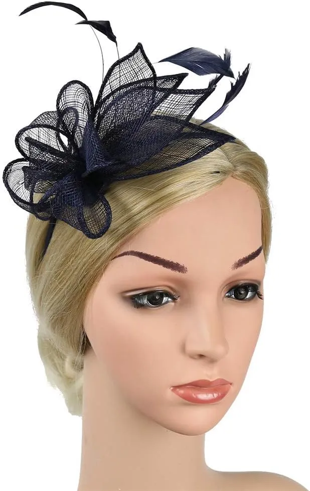 Women's Elegant Hat Strap Flower Feather Party Hat Hair Clip Headband Accessory Fascinator Women Party Hats Hat