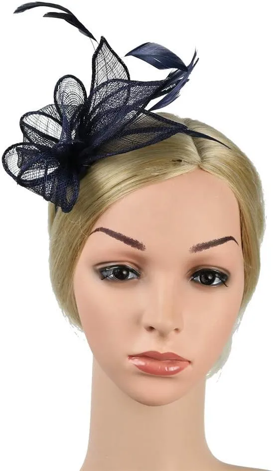 Women's Elegant Hat Strap Flower Feather Party Hat Hair Clip Headband Accessory Fascinator Women Party Hats Hat