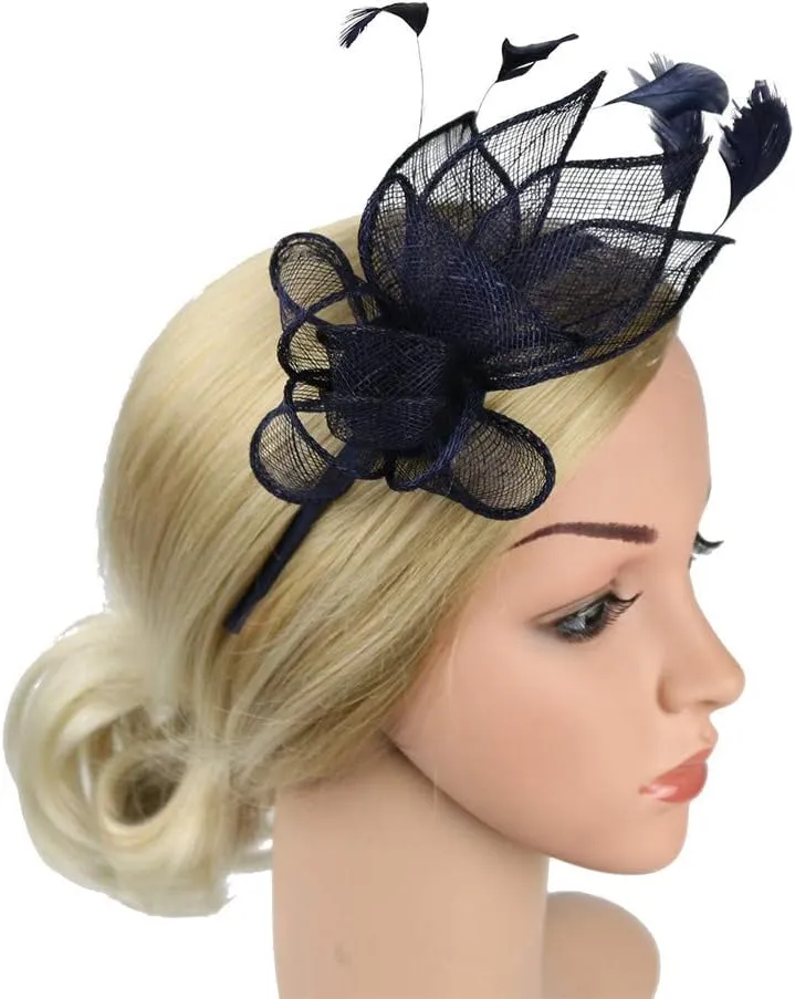 Women's Elegant Hat Strap Flower Feather Party Hat Hair Clip Headband Accessory Fascinator Women Party Hats Hat