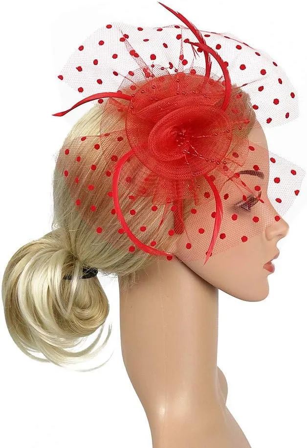 Women's Fascinators Hats Cocktail Fascinator Headpiece Hair Clip Hairpin Hat Headwear Vintage Church Hats