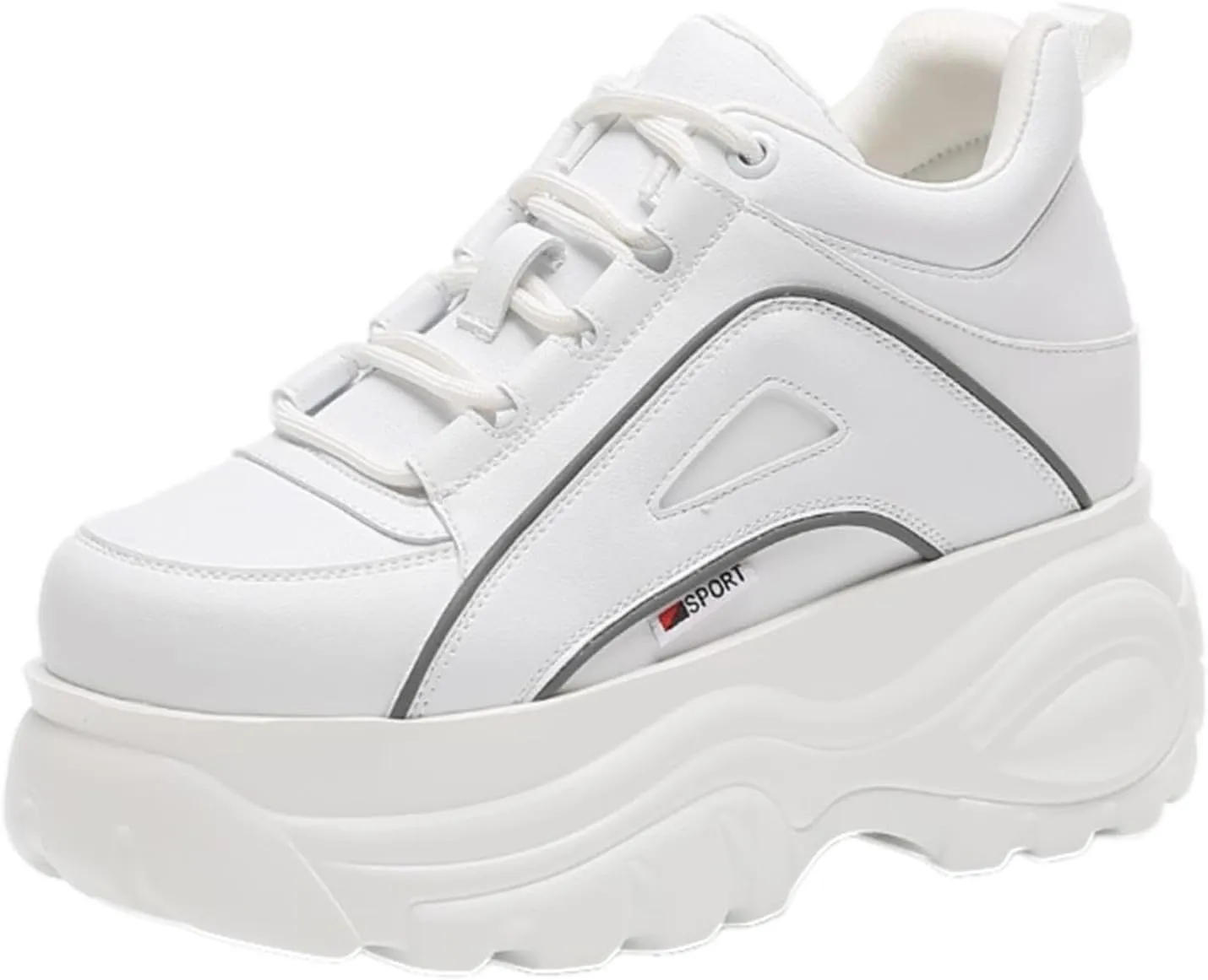 Women's High Platform Chunky Sneakers Lace-up Casual Dad Shoes