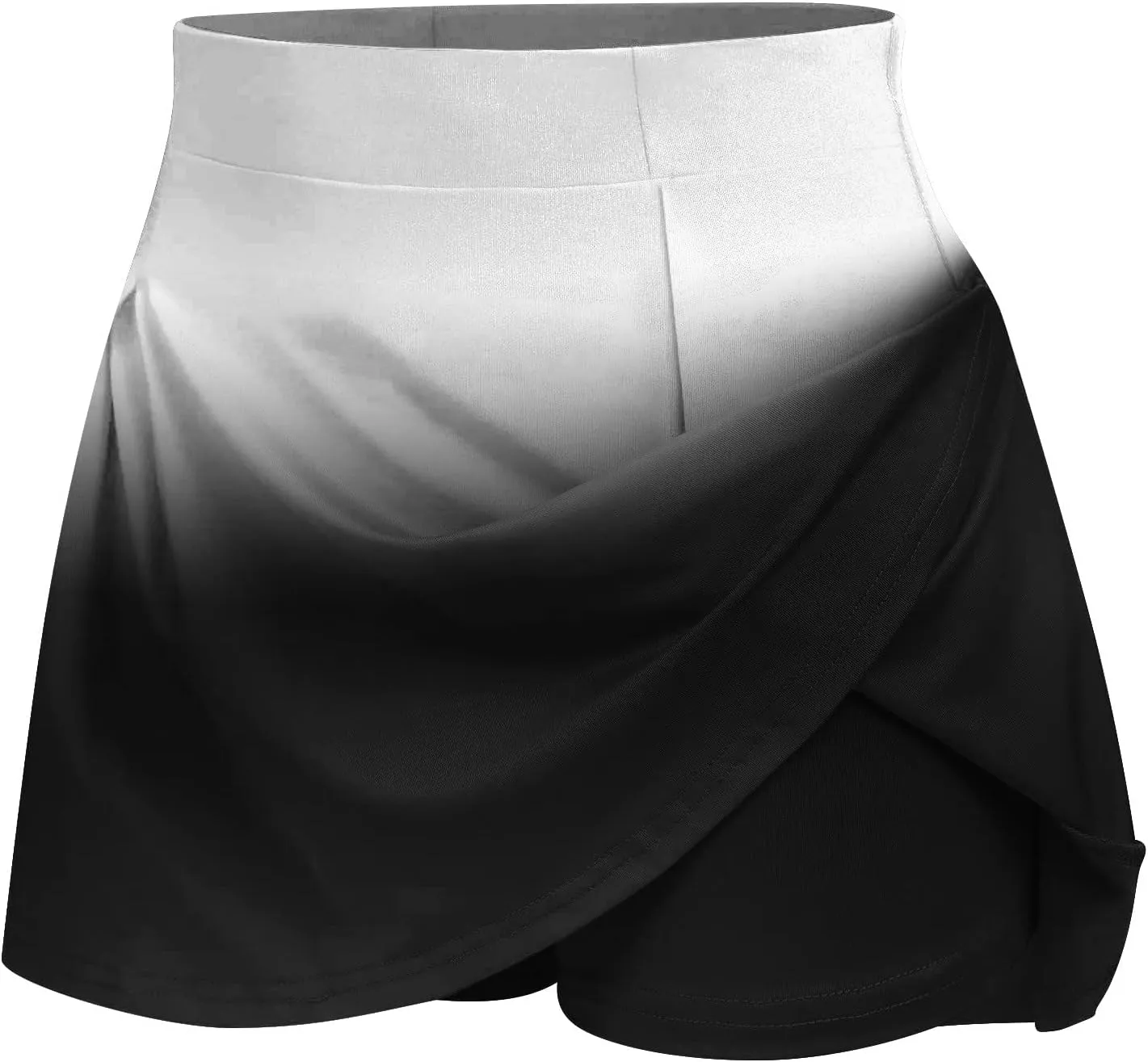 Women's High Waisted Tennis Skorts with Inner Shorts Trendy Gradient Print Summer Athletic Skirt for Workout & Sports
