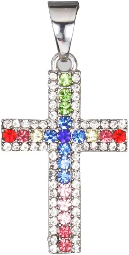 Women's Iced out Watches with Diamond Stud Earrings and Flawless blinged out Cross Tennis Necklace & Bracelet - 4pc Cross Set