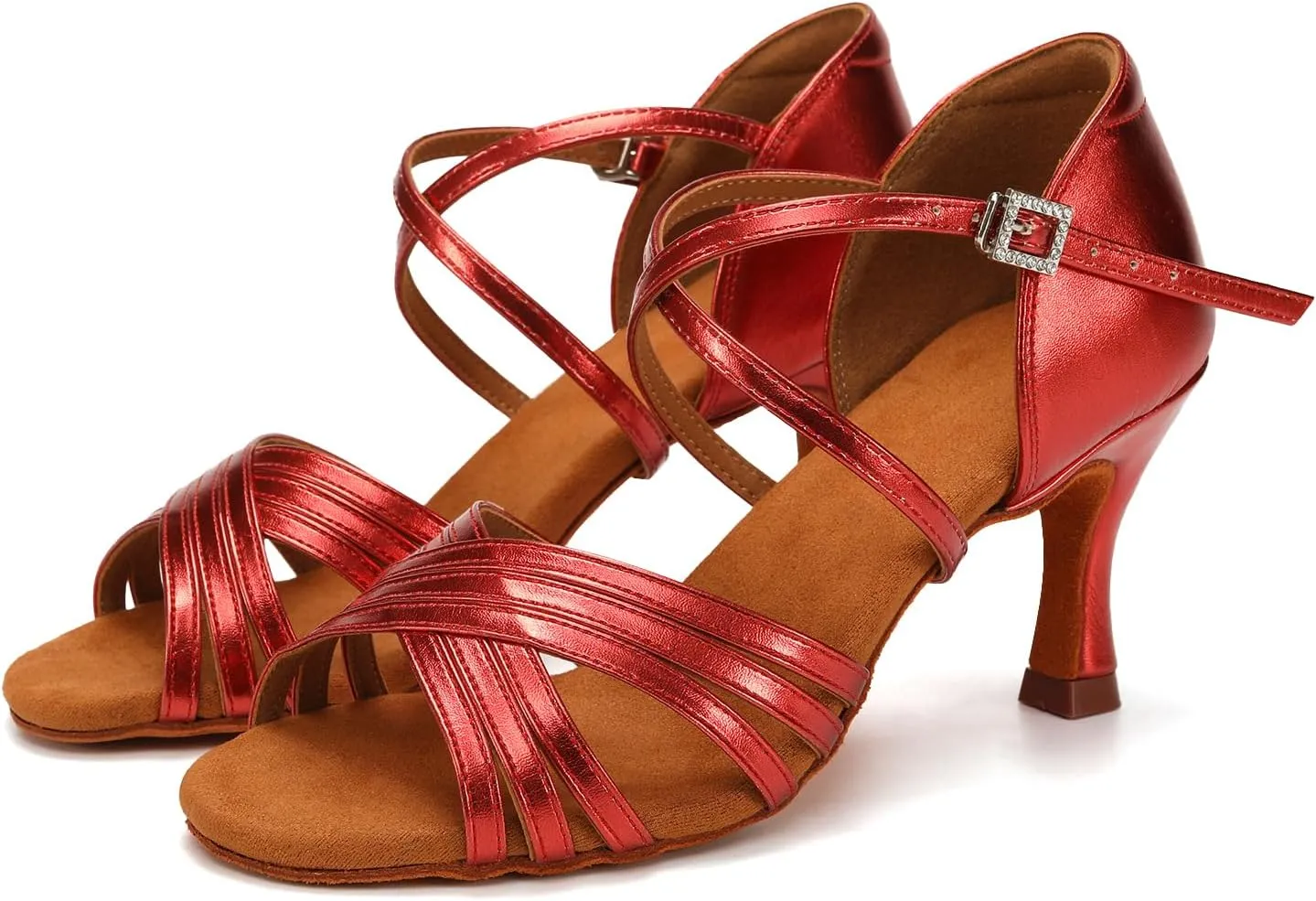 Women's Latin Dance Shoes Silk Satin Ballroom Salsa Practice Performance Dance Shoes