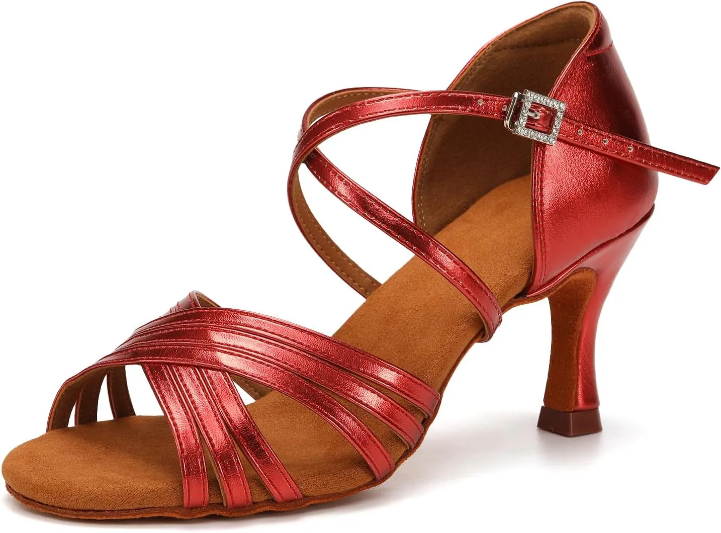 Women's Latin Dance Shoes Silk Satin Ballroom Salsa Practice Performance Dance Shoes