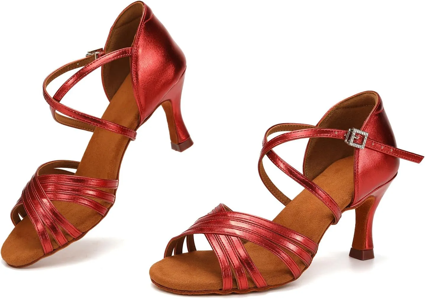 Women's Latin Dance Shoes Silk Satin Ballroom Salsa Practice Performance Dance Shoes