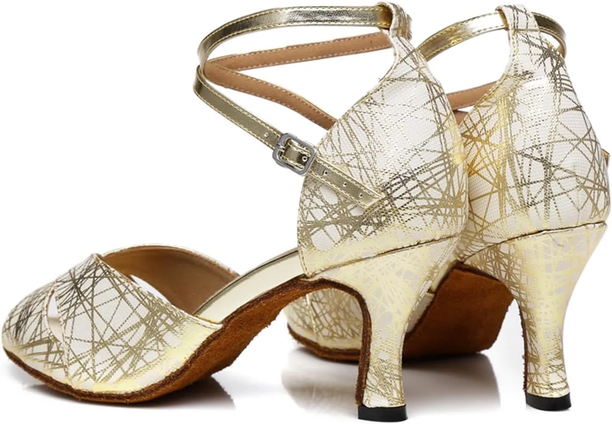 Women's Peep-Toe Synthetic Ballroom Tango Jazz Party Wedding Practice Dance Shoes
