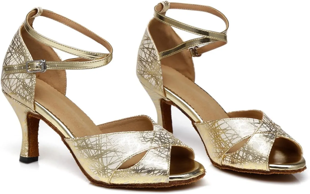 Women's Peep-Toe Synthetic Ballroom Tango Jazz Party Wedding Practice Dance Shoes