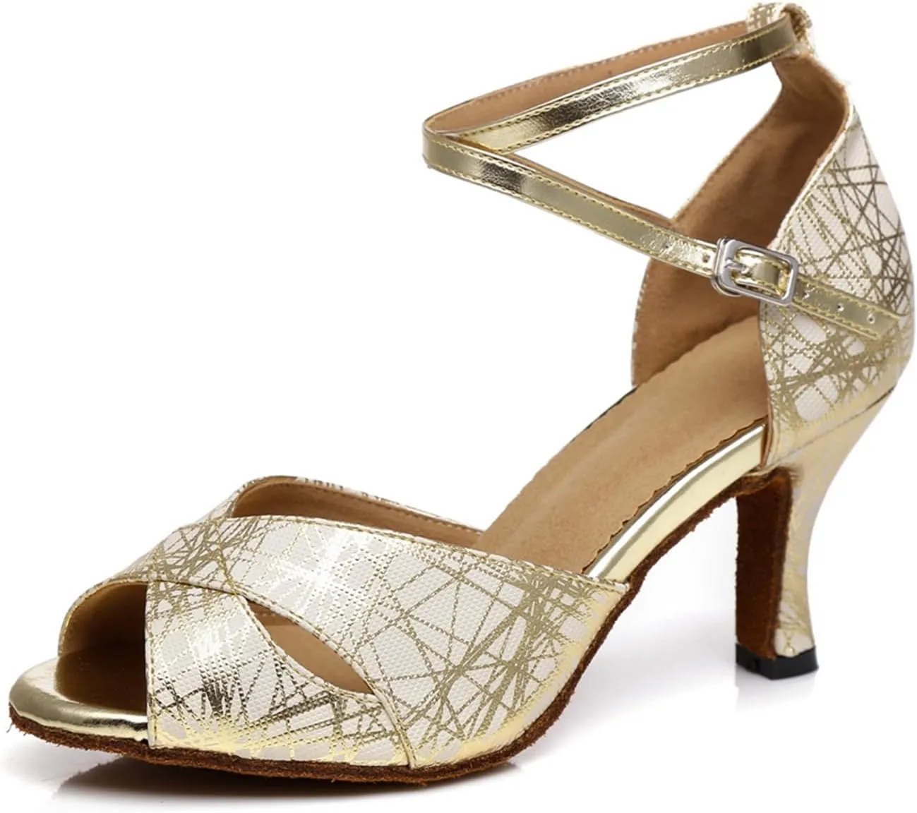 Women's Peep-Toe Synthetic Ballroom Tango Jazz Party Wedding Practice Dance Shoes