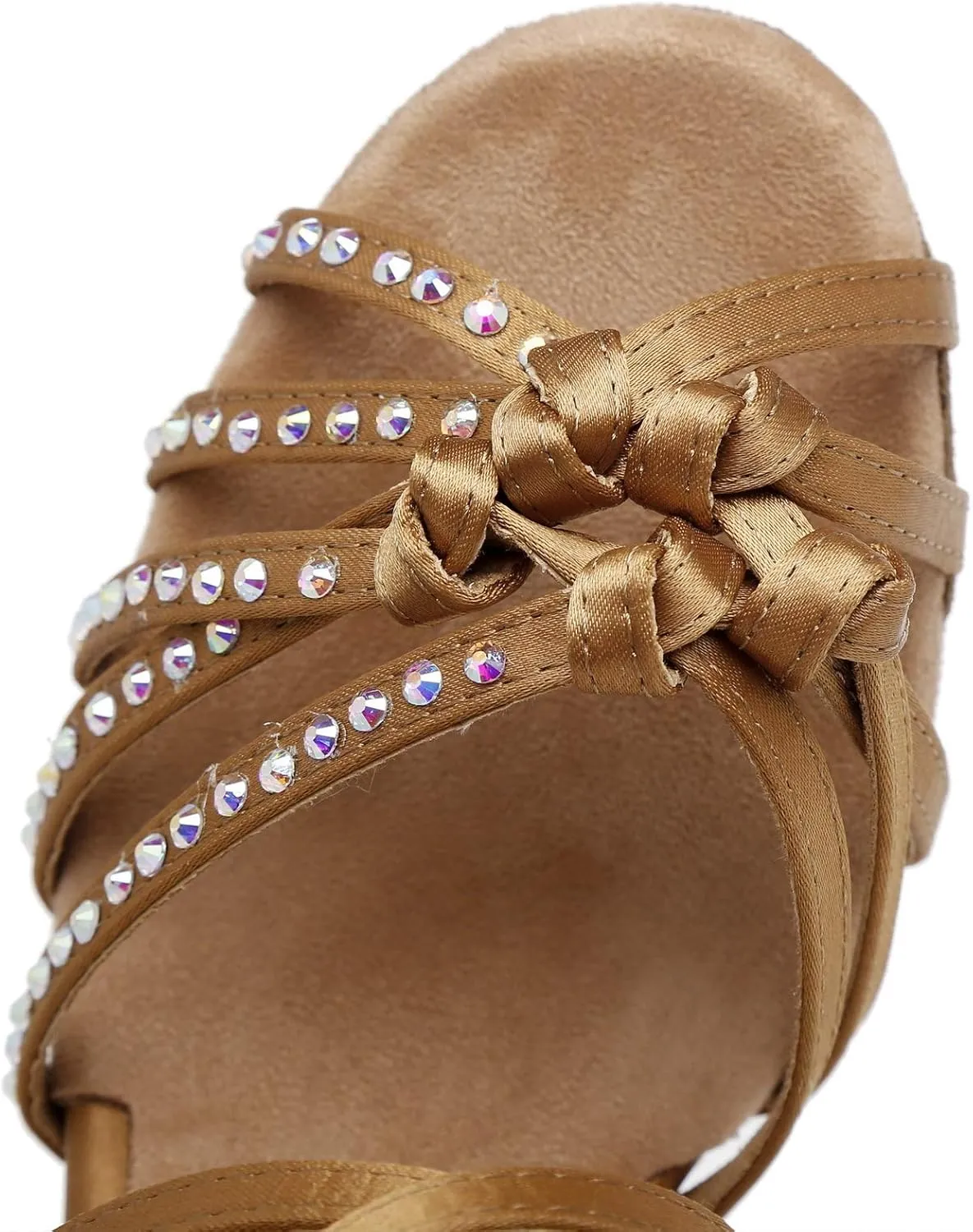 Women's Rhinestone Ballroom Dance Shoes Latin Salsa Performance Wedding Party 1920s Dance Shoes