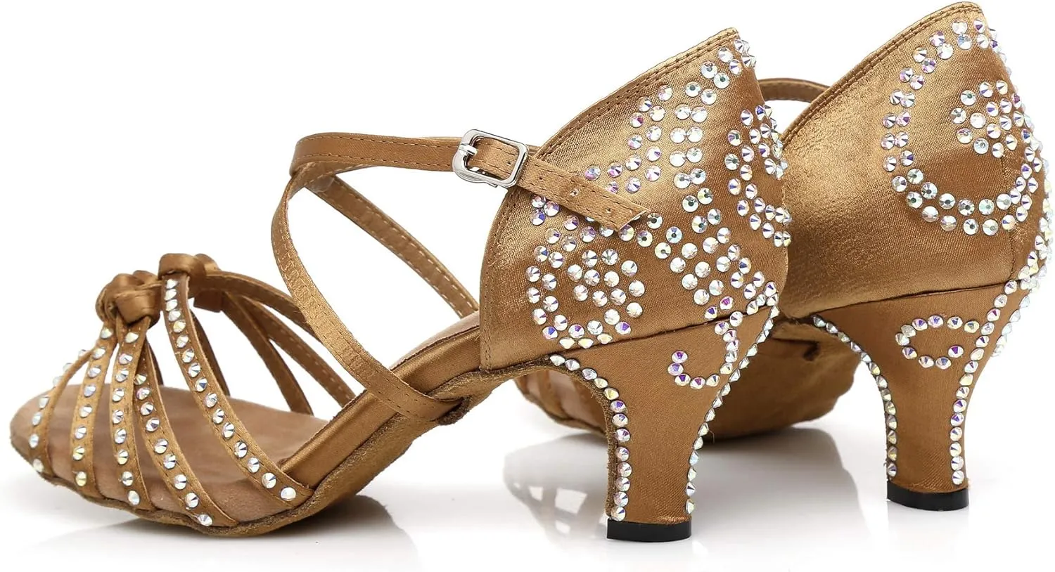 Women's Rhinestone Ballroom Dance Shoes Latin Salsa Performance Wedding Party 1920s Dance Shoes