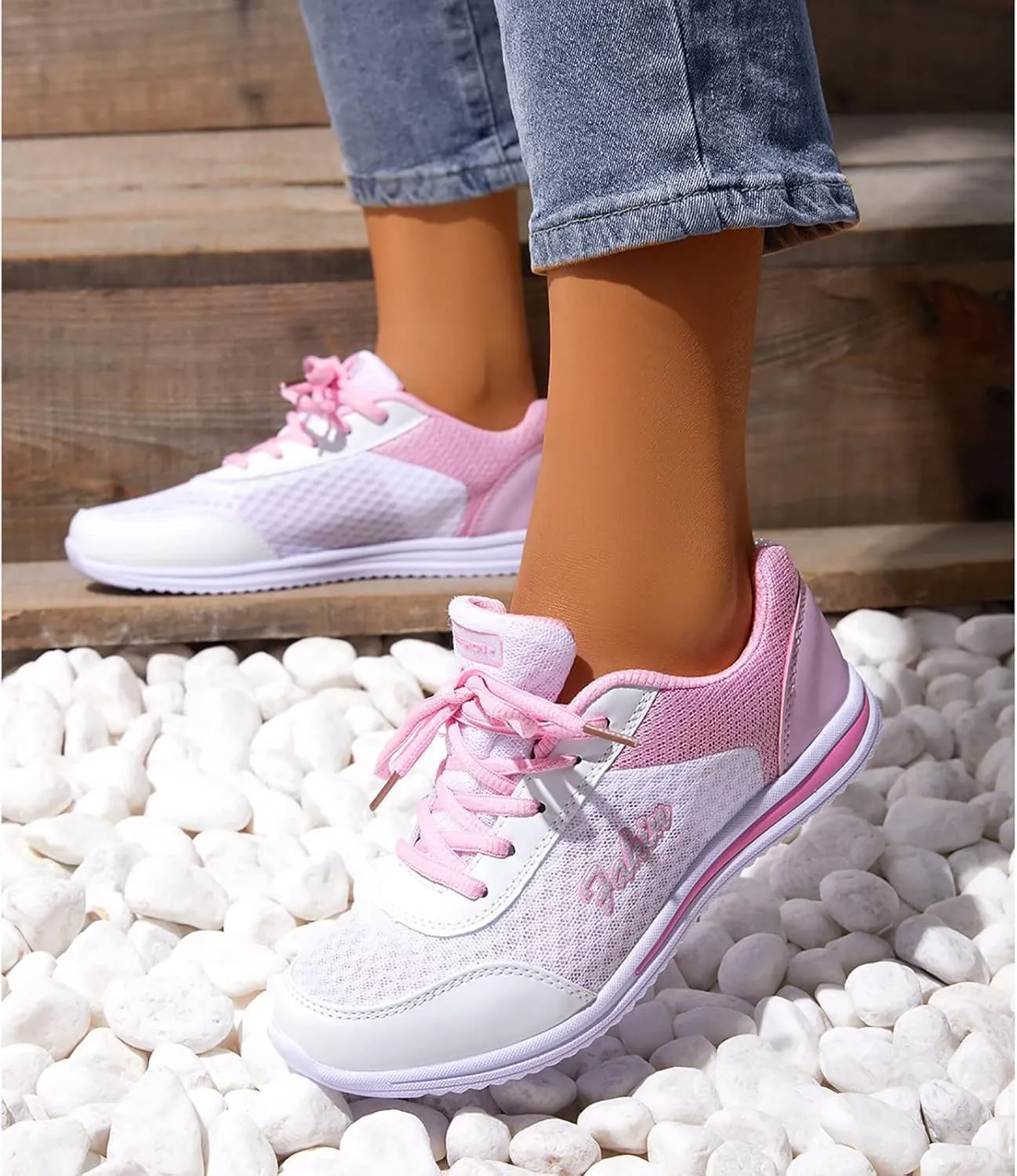 Women's Rhinestone Mesh Slip On Walking Shoes Fashion Breathable Womens Running Shoes Athletic Woman Shoes Casual Women Shoes Sneakers Steel Toe Tennis Shoe Trainers Shoe
