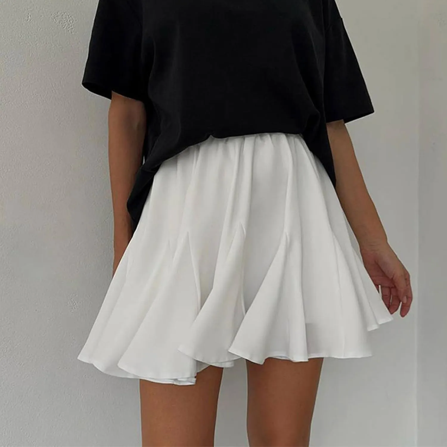 Womens Ruched High Cut Cheerleader Cosplay Basic Mini Little Skirt for Women Skorts 2025