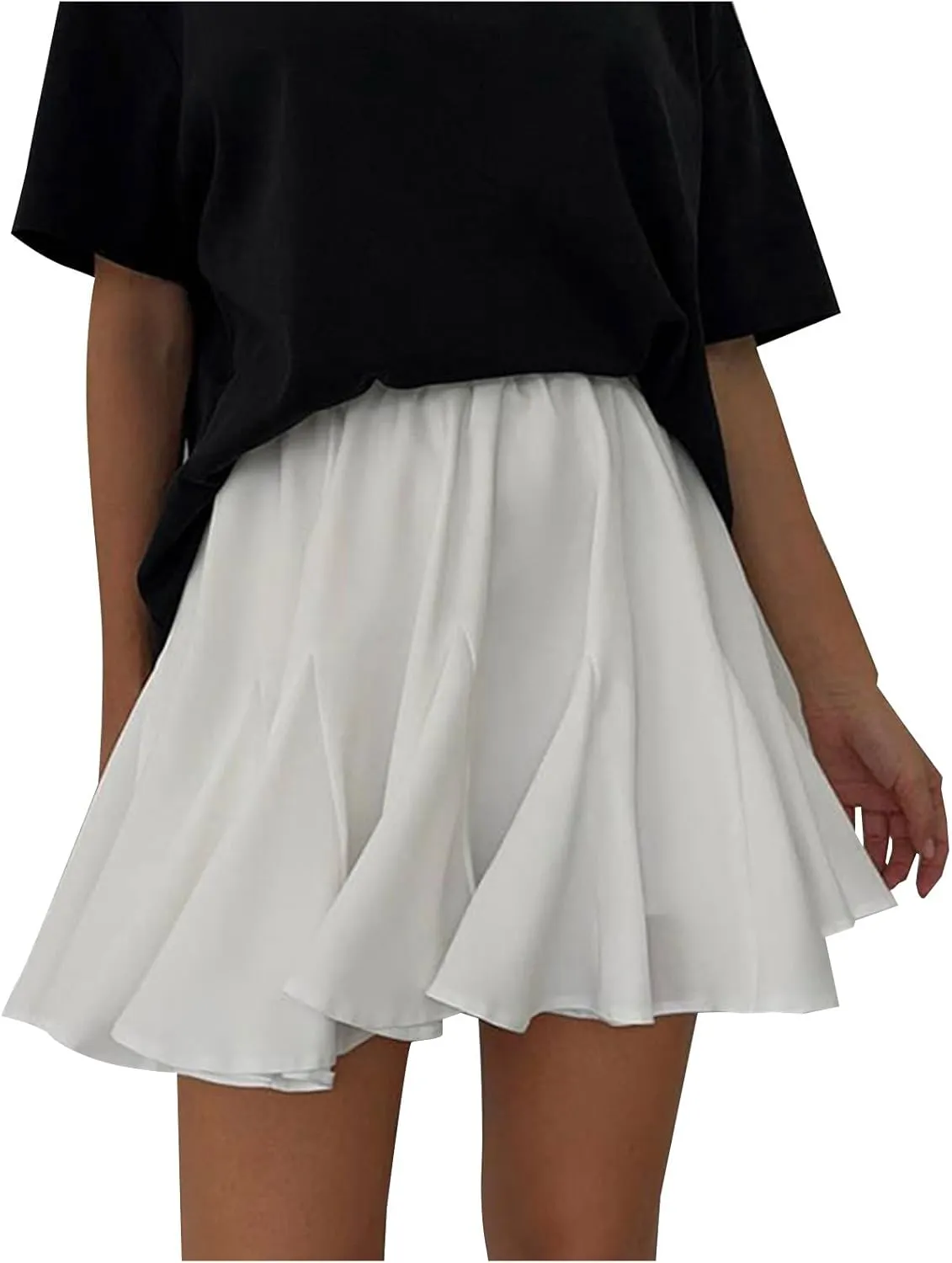 Womens Ruched High Cut Cheerleader Cosplay Basic Mini Little Skirt for Women Skorts 2025