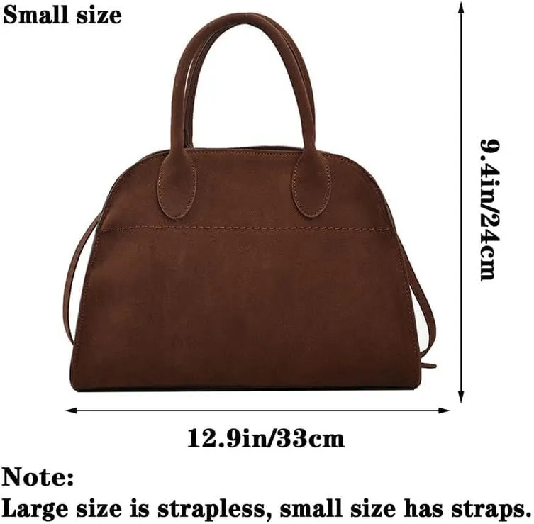Womens Suede Tote Bag, Faux Leather Tote Bag for Women Vintage Top Handle Bag Fashion Retro Shoulder Satchel Bag