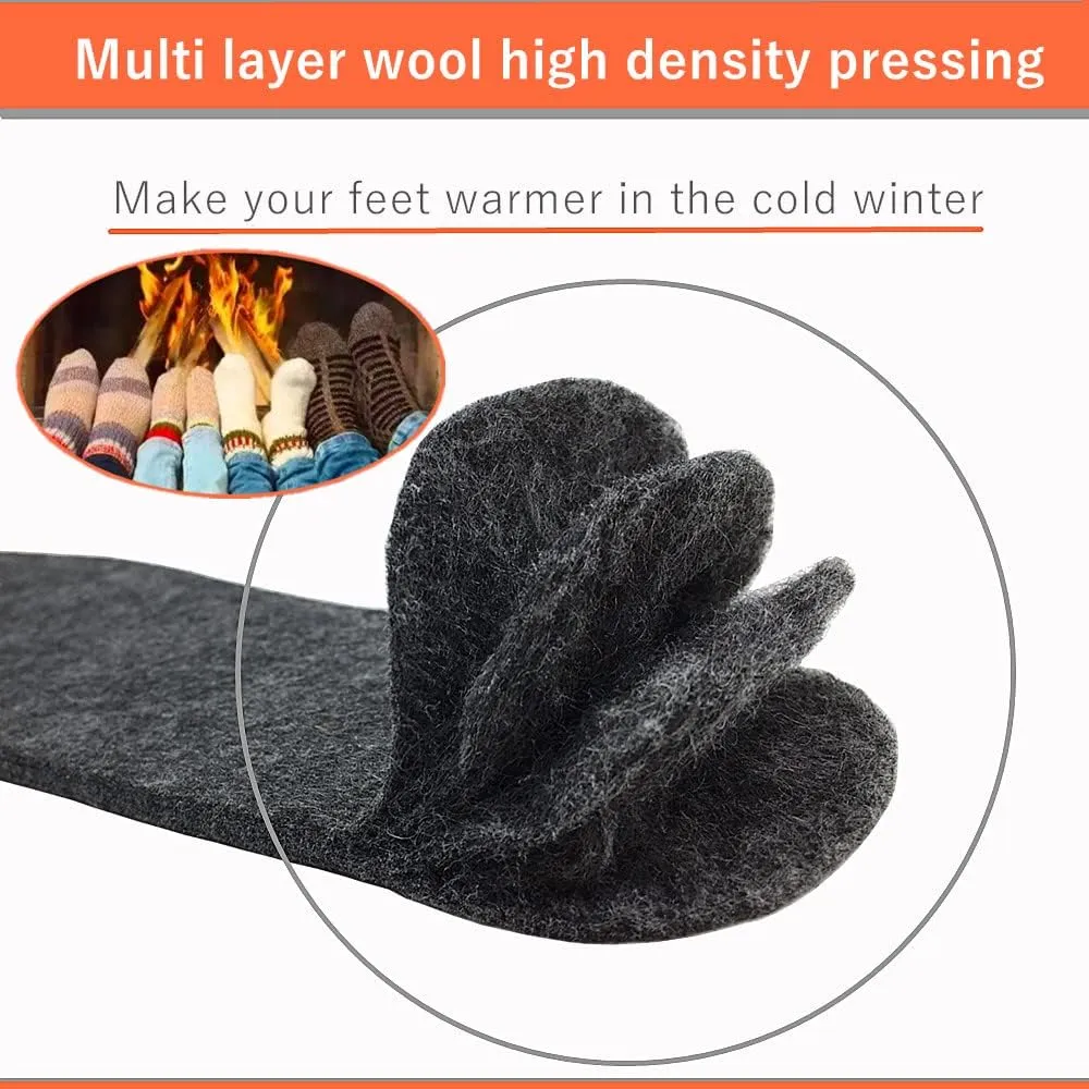 Wool Felt Warm Insoles,Felt Insoles for Boots and Shoes,Wool Insoles for Men (Men's 10/Women's 11)
