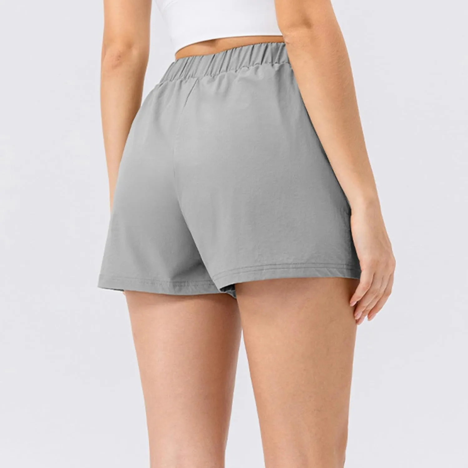 Workout Shorts for Women Elastic High Waisted Quick Dry Running Short Summer Loose Fit Casual Shorts with Pockets