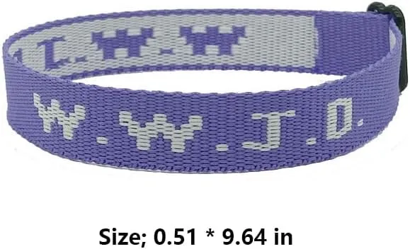 WWJD Bracelets Religious Colored Bracelets Would Jesus Do Bracelets Suitable for Adults Sewn What Would Jesus Do Bracelet Jewelry