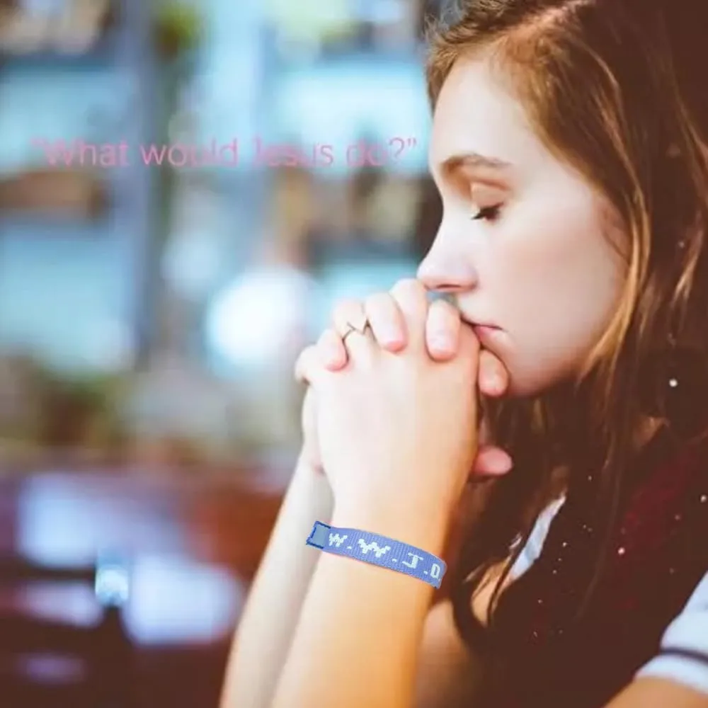 WWJD Bracelets Religious Colored Bracelets Would Jesus Do Bracelets Suitable for Adults Sewn What Would Jesus Do Bracelet Jewelry