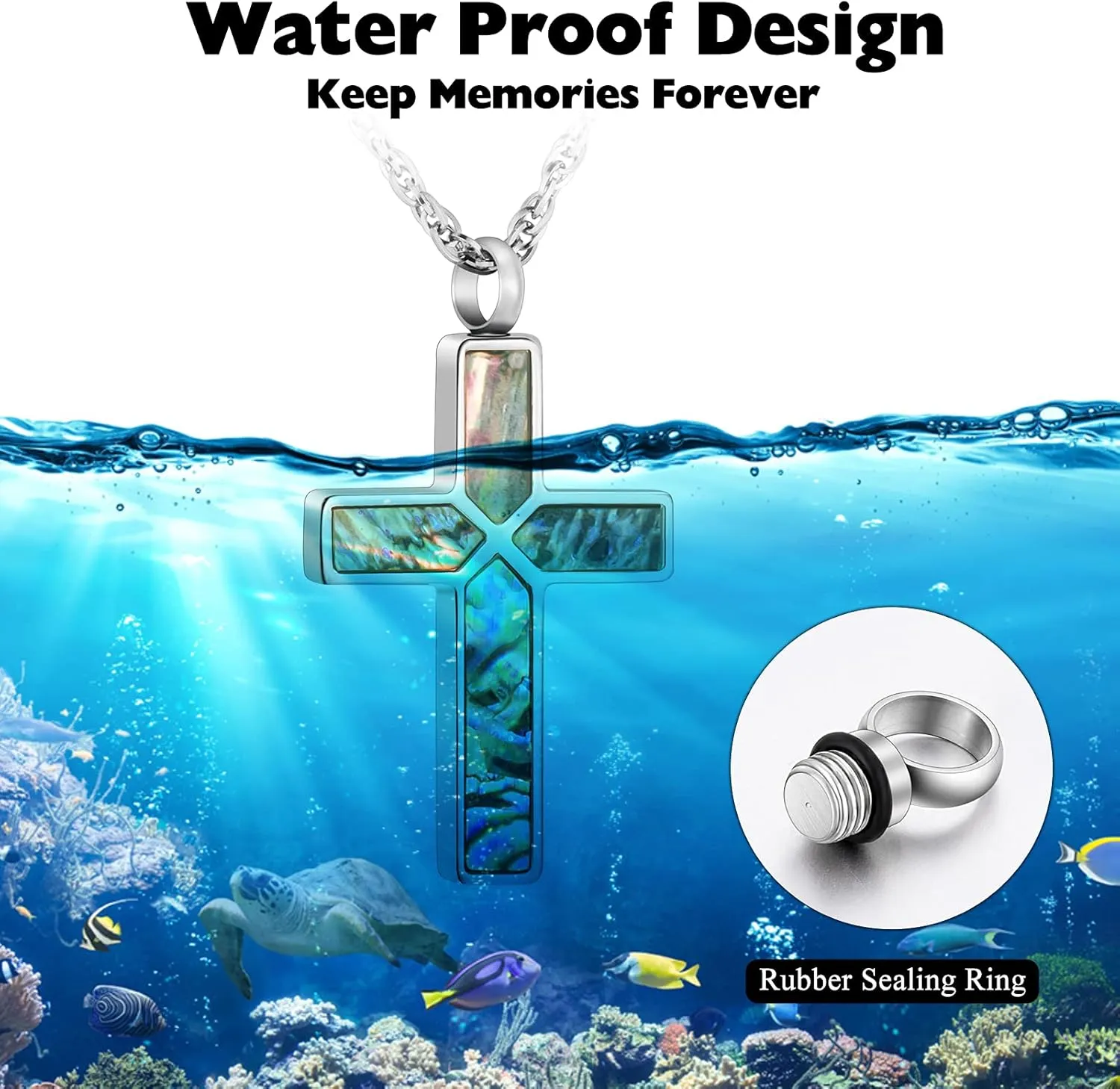 XIUDA Cross Cremation Jewelry for Human Ashes Stainless Steel Urn Necklace for Ashes Memorial Cremation Ashes Necklace for Women Men