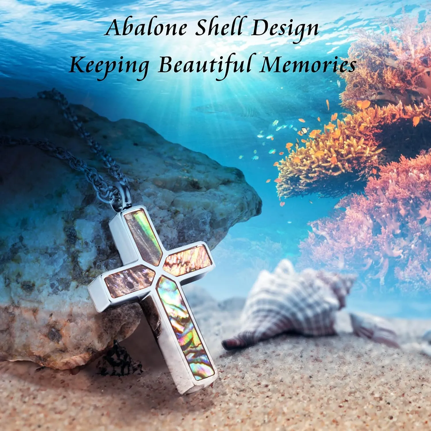 XIUDA Cross Cremation Jewelry for Human Ashes Stainless Steel Urn Necklace for Ashes Memorial Cremation Ashes Necklace for Women Men