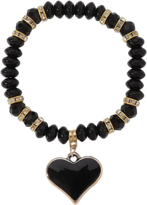 YIYUGEY Multicolor Bohemian Beaded Bracelet Heart Pendant Bracelet Stretch Summer Beach Friendship Fashion Jewelry Surprise Design Temperament Sweet Valentine's Day Birthday Party for Women