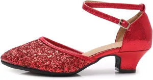 YKXLM Closed Toe Dance Shoes for Women Ballroom Dance Shoes Character Party Prom Dancing Pump,DY225
