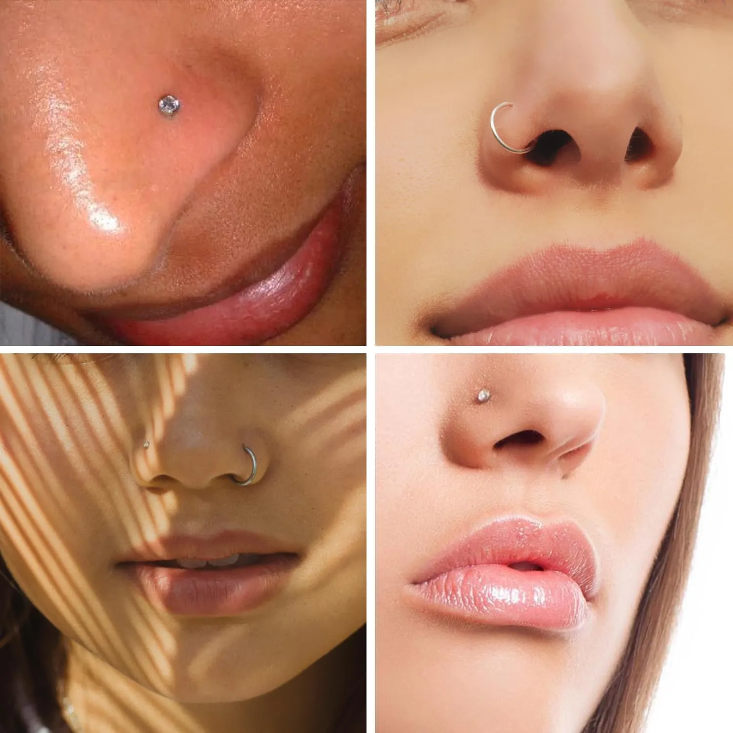 Zolure 18g 20g 22g Nose Rings Nose Studs Surgical Stainless Steel Screw L Shaped Pin Bone Nose Nostrial Piercing Jewerly for Women Men